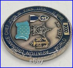 US Navy MOH AVN ORD Chief John W Finn Pearl Harbor WW2 Challenge Coin Limited