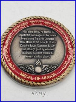 US Navy MOH AVN ORD Chief John W Finn Pearl Harbor WW2 Challenge Coin Limited