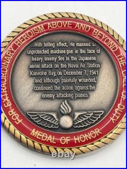 US Navy MOH AVN ORD Chief John W Finn Pearl Harbor WW2 Challenge Coin Limited