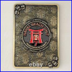 US Navy NBU-7 Sasebo Japan Playing Card Style Challenge Coin J#34