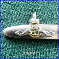 US Navy Nuclear Submarine Shaped CPO Challenge Coin USS OHIO SSBN-726 / SSGN-726