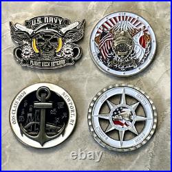US Navy Original Challenge Coin Collection (4 Coins Total)