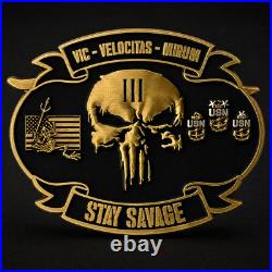 US Navy SEAL Team 3 CPO Chiefs Mess Punisher Bone Frog Challenge Coin