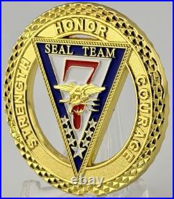 US Navy SEAL Team 7 Challenge Coin ST7 NSW Trident Coronado Cut Out 2.01 Inch