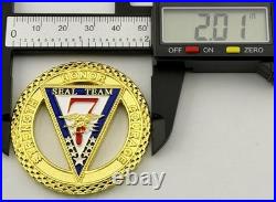 US Navy SEAL Team 7 Challenge Coin ST7 NSW Trident Coronado Cut Out 2.01 Inch