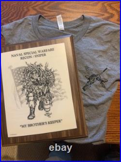 US Navy SEAL Team DEVGRU NSW Sniper Shirt and Plaque Combination