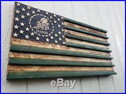 US Navy Seabees Engraved Rustic Challenge Coin Display Holder Collectable Gift
