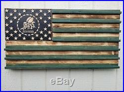 US Navy Seabees Engraved Rustic Challenge Coin Display Holder Collectable Gift