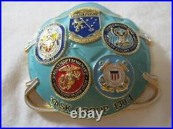 US Navy Task Force 130.1 DESRON 21 USNS Mercy COV! D Pandemic Challenge Coin Mask