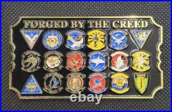 US Navy USN 2019 KHAKI BALL Ticket Challenge Coin FORGED BY THE CREED