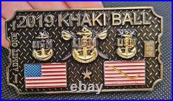 US Navy USN 2019 KHAKI BALL Ticket Challenge Coin FORGED BY THE CREED