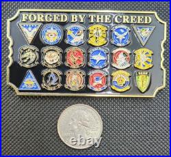 US Navy USN 2019 KHAKI BALL Ticket Challenge Coin FORGED BY THE CREED