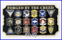 US Navy USN 2019 KHAKI BALL Ticket Challenge Coin FORGED BY THE CREED