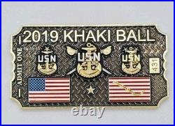 US Navy USN 2019 KHAKI BALL Ticket Challenge Coin FORGED BY THE CREED