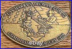 US Navy USS Harry S. Truman CVN-75 July 25, 1998 Commissioning Challenge Coin