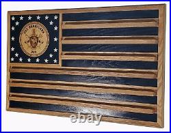 US Navy USS Hurricane PC3 Challenge Coin Display Flag 3620 holds 50-90 coins