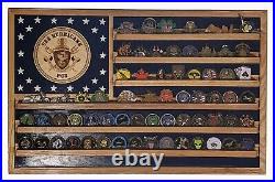 US Navy USS Hurricane PC3 Challenge Coin Display Flag 3620 holds 50-90 coins