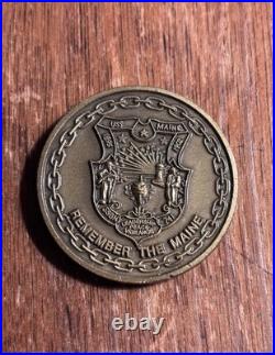 US Navy USS Maine SSBN-741 Submarine Challenge Coin From Commander Circa 1995