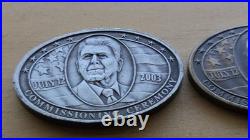 US Navy USS Reagan CVN 73 commissiong Challenge 2 Coin Lot non cpo rare