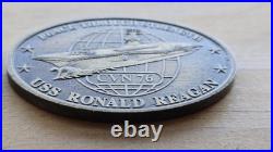 US Navy USS Reagan CVN 73 commissiong Challenge 2 Coin Lot non cpo rare