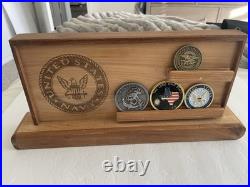 U. S. Navy Challenge Coins With Shelf Display SEAL Team Eight Lone Star State TX