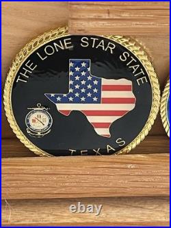U. S. Navy Challenge Coins With Shelf Display SEAL Team Eight Lone Star State TX