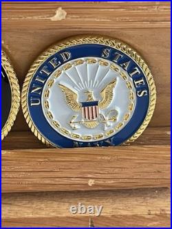 U. S. Navy Challenge Coins With Shelf Display SEAL Team Eight Lone Star State TX