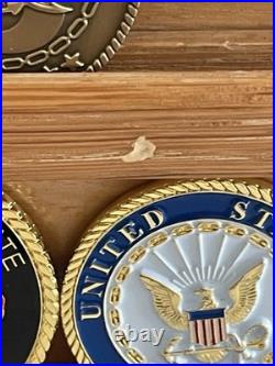 U. S. Navy Challenge Coins With Shelf Display SEAL Team Eight Lone Star State TX
