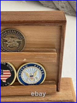 U. S. Navy Challenge Coins With Shelf Display SEAL Team Eight Lone Star State TX