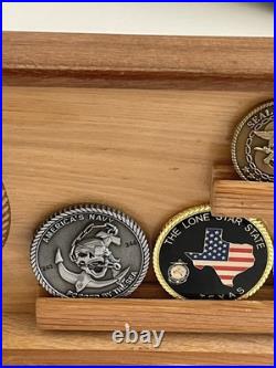 U. S. Navy Challenge Coins With Shelf Display SEAL Team Eight Lone Star State TX