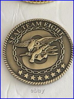 U. S. Navy Challenge Coins With Shelf Display SEAL Team Eight Lone Star State TX