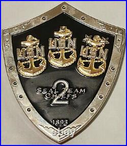 U. S. Navy SEAL Team Two CPO Mess Navy Chief Shield Challenge Coin