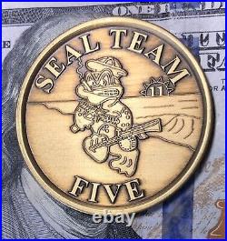 U. S. Navy Seal Team 5 Challenge Coin / Genuine MID 90's MID 2k's / Jsoc Tier 1