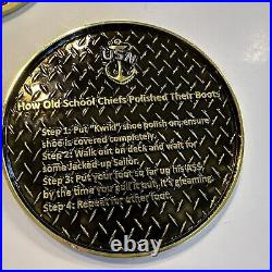 Us Navy Challenge Coin Kwiki Boot Polish / Chiefs Mess / Cpo