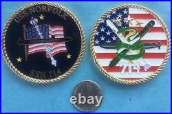 Us Navy Challenge Coin Uss Norfolk (ssn-714) / Serialized Set