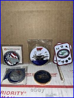 Us Navy Challenge Coins Lot Of 5