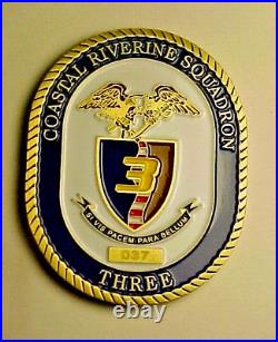 Us Navy Coastal Riverine Squadron 3 Challenge Coin Presented Cdr Joseph Fauth IV