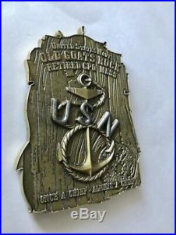 Usn Navy Chief Retired Cpo Mess Creed Old Goats Rock 1893 Challenge Coin Seals