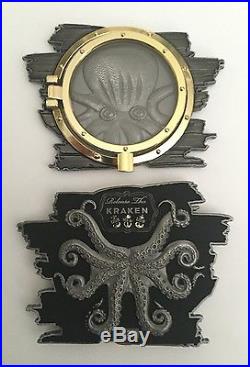 Usn Navy Cpo Chief Mess Release The Kraken Octopus Ship Porthole Challenge Coin