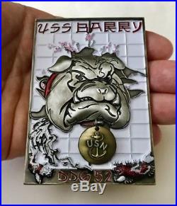 Usn Navy Uss Barry Ddg 52 Cpo Chief Mess Military Ship Bulldog Challenge Coin
