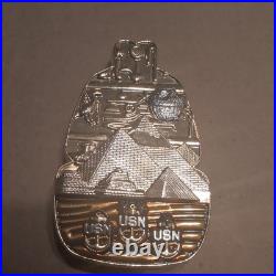 Usn Us Navy Chief's Mess Egypt Pyramids Pharo Sphynx Egypt Challenge Coin
