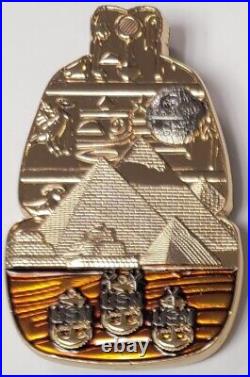 Usn Us Navy Chief's Mess Egypt Pyramids Pharo Sphynx Egypt Challenge Coin