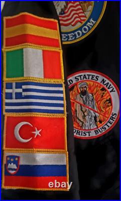 Uss Emory S Land Georgia 2002-2004 Navy Jacket WithPatches