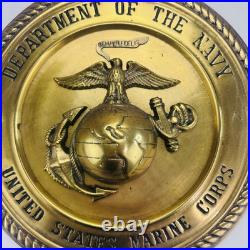 VTG Department Of The Navy United States Marine Corps Brass Wall Plaque 10.5