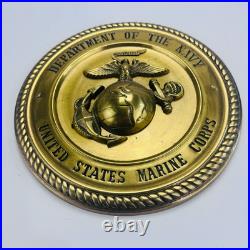 VTG Department Of The Navy United States Marine Corps Brass Wall Plaque 10.5