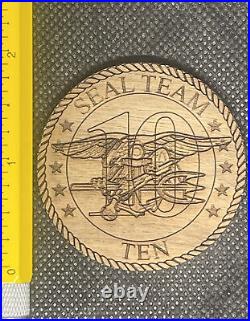 Vhtf Rare Nsw Navy Seal Team 10 Wooden Burned Chip Challenge Coin