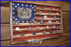 Warrant Officer Challenge Coin Flag Display Holds 60 Coins Handmade USA