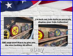 Warrant Officer Challenge Coin Flag Display Holds 60 Coins Handmade USA