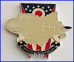 Zeppelin Challenge Coin Navy Operational Support Center Akron, OH Chiefs Mess